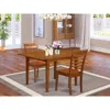East West Furniture 3 Pc Set Milan Offering Leaf And 2 Hard Wood Kitchen Chairs In Saddle Brown .
