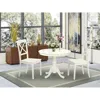 East West Furniture 3 Pc Set-table And 2 Wood Kitchen Chairs In Linen White .