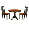 East West Furniture 3 Pc Set With A Kitchen Table And 2 Microfiber Dinette Chairs In Black And Cherry In Brown