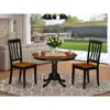 East West Furniture 3 Pc Set With A Round Table And 2 Wood Dinette Chairs In Black And Cherry