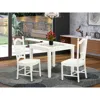 East West Furniture 3 Pc Small Kitchen Table And 2 Hard Wood Kitchen Dining Chairs In Linen White
