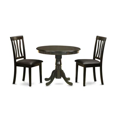 East West Furniture 3 Pc Small Kitchen Table And Chairs Set-small Table And 2 Dining Chairs In Green
