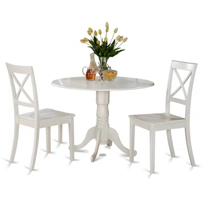 East West Furniture 3 Pc Small Kitchen Table-kitchen Table And 2 Dining Chairs In Multi