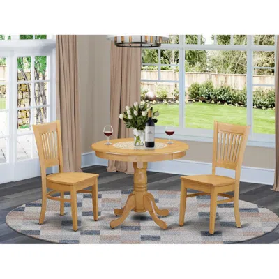 East West Furniture 3 Pc Small Kitchen Table Set - Small Dining Table And 2 Kitchen Chair In Neutral