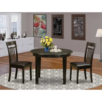 East West Furniture 3 Pc Small Kitchen Table Set-kitchen Table And 2 Dinette Chairs In Blue