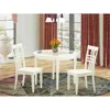East West Furniture 3 Pc Small Kitchen Table Set With A Boston Dining Table And 2 Kitchen Chairs In Linen White