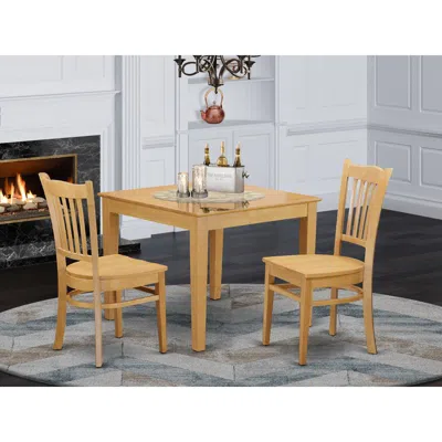 East West Furniture 3 Pc Table And Chairs Set - Dinette Table And 2 Dining Chairs