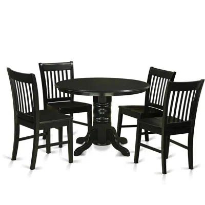 East West Furniture 3 Pc Table And Chairs Set For 2-table And 2 Dinette Chairs