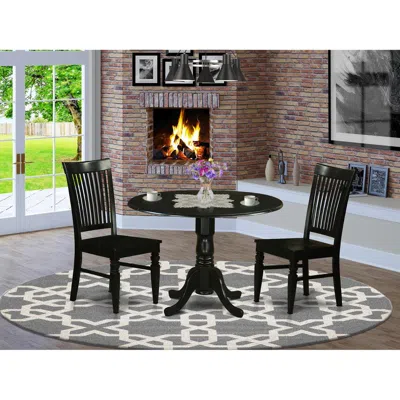 East West Furniture 3 Pc Table Set-dinette Table And 2 Dining Chairs