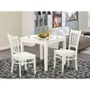 East West Furniture 3 Pcbreakfast Nook Table And 2 Wood Dining Room Chair In Linen White
