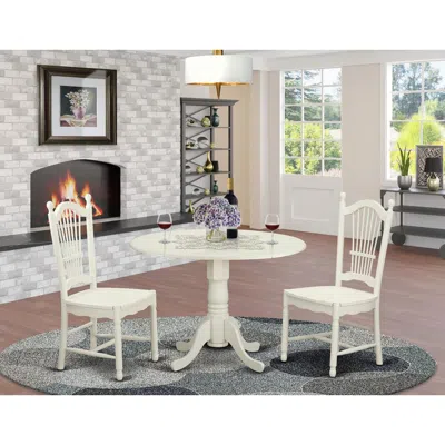 East West Furniture 3 Pckitchen Dinette Set For 2-dinette Table And 2 Dining Chairs