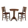 East West Furniture 3 Pcpub Table Set-pub Table And 2 Dinette Chairs.