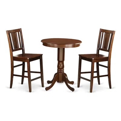 East West Furniture 3 Pcpub Table Set-pub Table And 2 Dinette Chairs.