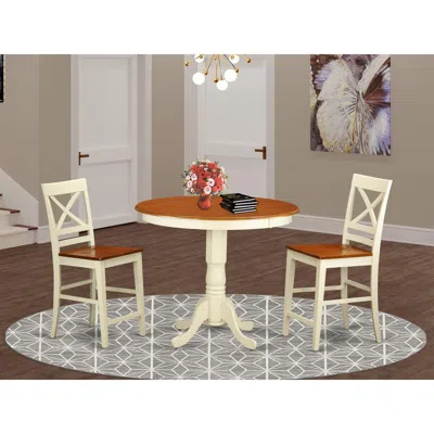 East West Furniture 3 Pcpub Table Set-pub Table And 2 Dining Chairs.