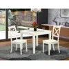 East West Furniture 3 Pcsquare Kitchen Table And 2 Wood Kitchen Dining Chairs In Linen White