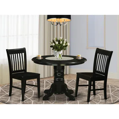 East West Furniture 3 Pctable Set-table And 2 Dining Chairs