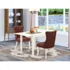 East West Furniture 3 Piece Dinette Set Consists Of A Rectangle Dining Table With Dropleaf