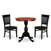 East West Furniture 3-piece Dinette Set Contains A Kitchen Table And 2 Dining Chairs With Slatted Back - Black Finish