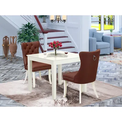 East West Furniture 3 Piece Dinette Set For Small Spaces Contains A Square Dining Table In Black