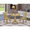 East West Furniture 3 Piece Dinette Set Includes 1 Wood Dining Table And 2 Oak Wood Dining Chairs With Slatted Back - Oa