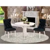 East West Furniture 3 Piece Dining Room Furniture Set