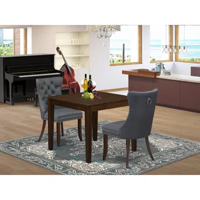 East West Furniture 3 Piece Dining Room Furniture Set In Multi