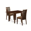 East West Furniture 3 Piece Dining Room Furniture Set Contains A Rectangle Dining Table In Brown
