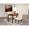 East West Furniture 3 Piece Dining Room Furniture Set Contains A Rectangle Solid Wood Table