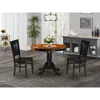 East West Furniture 3-piece Dining Room Set- 2 Kitchen Chair And Modern Dining Room Table - Wooden Seat And Slatted Chai