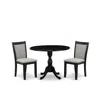 East West Furniture 3-piece Dining Room Set In Gray