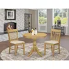 East West Furniture 3 Piece Dining Room Set Consists Of 1 Wooden Dining Table And 2 Oak Linen Fabric Dining Room Chairs 