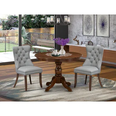 East West Furniture 3 Piece Dining Room Table Set