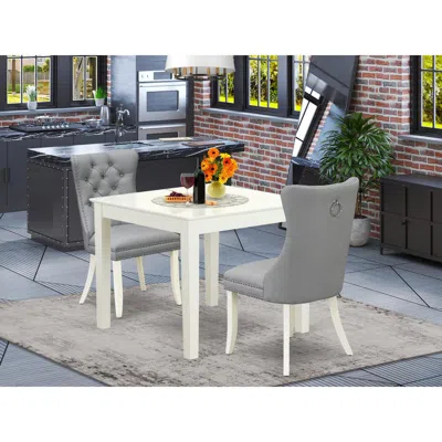 East West Furniture 3 Piece Dining Room Table Set