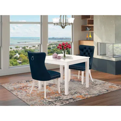 East West Furniture 3 Piece Dining Room Table Set In Multi