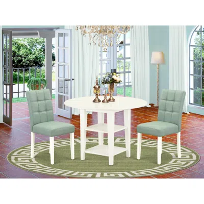 East West Furniture 3 Piece Dining Room Table Set Consists A Wood Dining Table