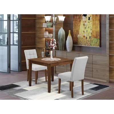 East West Furniture 3 Piece Dining Room Table Set Consists A Wooden Table In White
