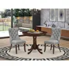East West Furniture 3 Piece Dining Room Table Set Consists Of A Round Kitchen Table With Pedestal