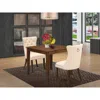 East West Furniture 3 Piece Dining Room Table Set Consists Of A Square Solid Wood Table