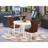East West Furniture 3 Piece Dining Room Table Set Contains A Round Kitchen Table