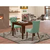 East West Furniture 3 Piece Dining Room Table Set Contains A Square Solid Wood Table