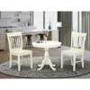 East West Furniture 3 Piece Dining Room Table Set Includes 1 Wood Dining Table And 2 Linen White Kitchen Chairs With Sla