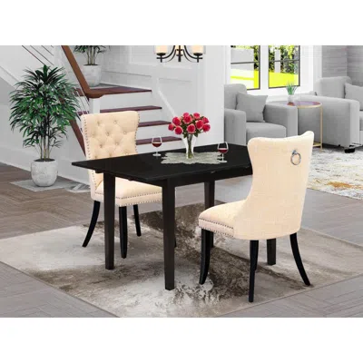 East West Furniture 3 Piece Dining Set In Multi