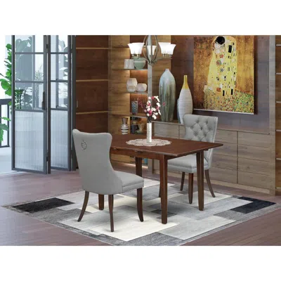 East West Furniture 3 Piece Dining Set In Blue