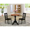 East West Furniture 3-piece Dining Set Consist Of Kitchen Table And 2 Dining Chairs With Double X Back - Black Finish