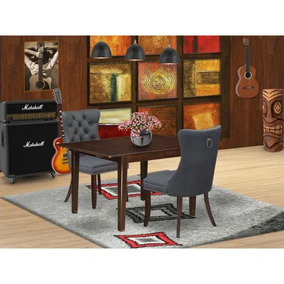 East West Furniture 3 Piece Dining Set Consists Of A Rectangle Kitchen Table With Butterfly Leaf