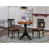 East West Furniture 3-piece Dining Set Contains A Dinning Table And 2 Faux Leather Dining Chairs With Slatted Back- Blac