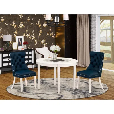 East West Furniture 3 Piece Dining Set For Small Spaces