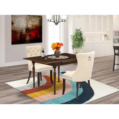 East West Furniture 3 Piece Dining Table Set