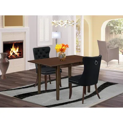 East West Furniture 3 Piece Dining Table Set