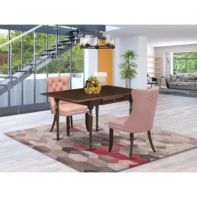 East West Furniture 3 Piece Dining Table Set
